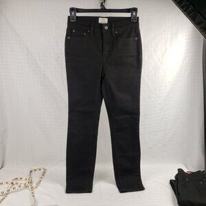 J Crew 25P Black Lookout Jeans Denim Skinny High Rise Pockets Petite
